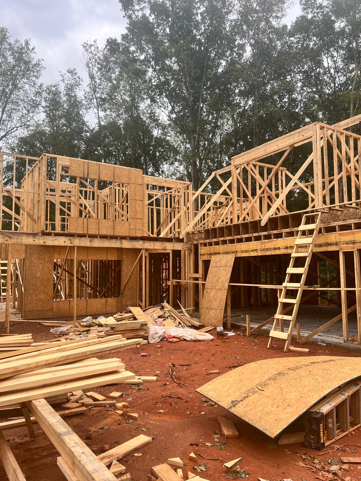 Residential wood framing in progress