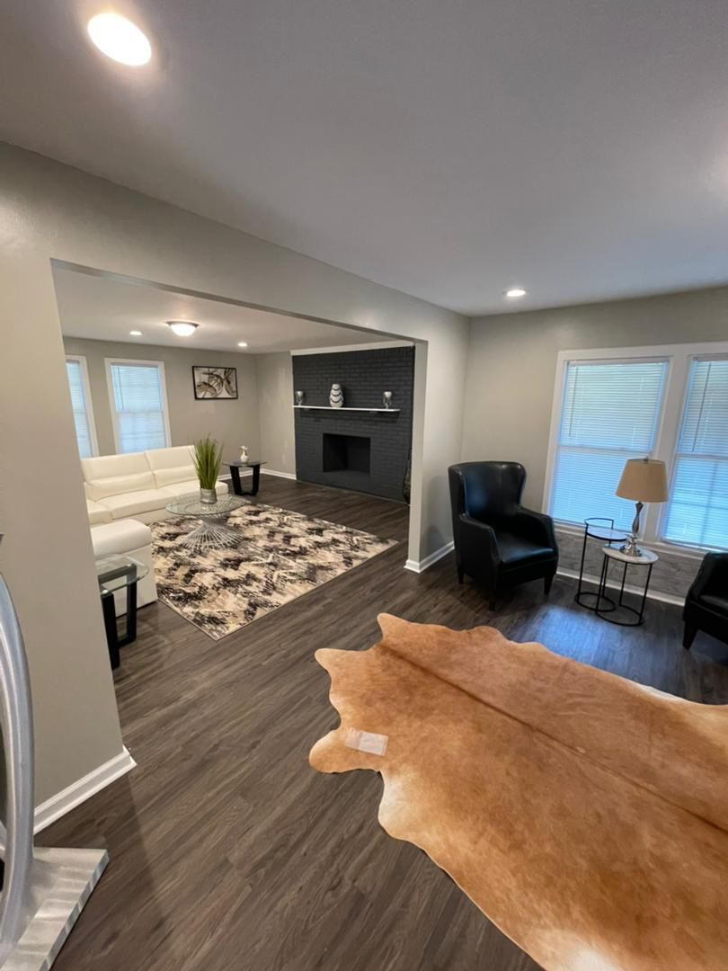Completed open-plan interior after refurbishment