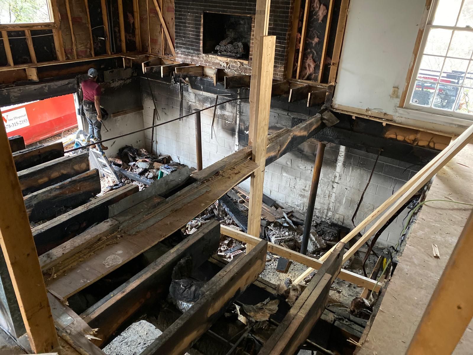 Interior during demolition before refurbishment